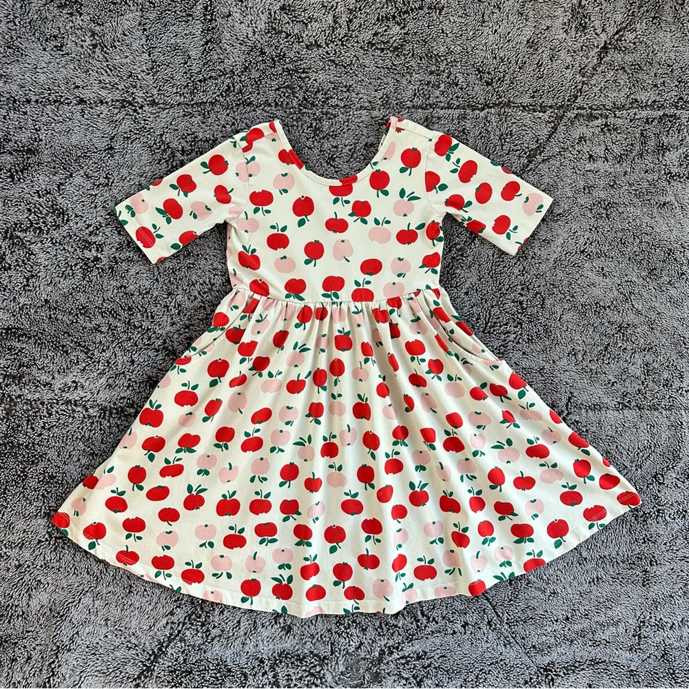 Hanna Andersson Girls Skater Dress | size 8 | Adorable Apple Print 🍎